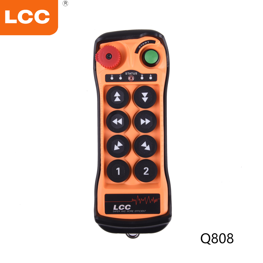 Q800 8 أزرار جهاز إرسال واستقبال لاسلكي للراديو الصناعي كرين التحكم عن بعد بالراديو